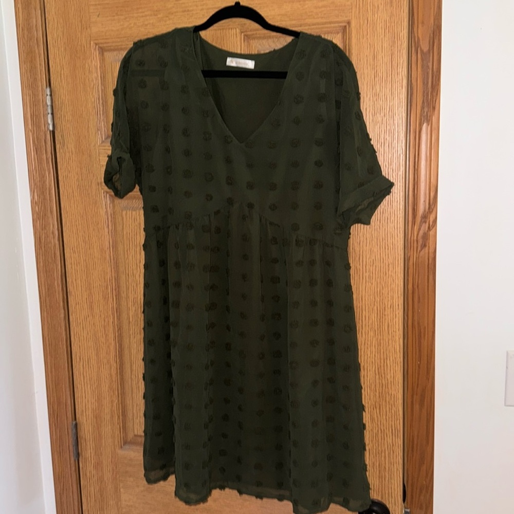 Deep olive green dress